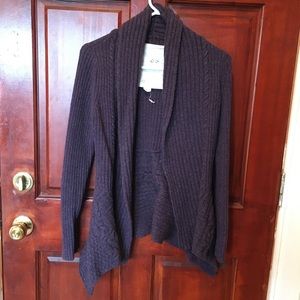 Purple wool cardigan sweater